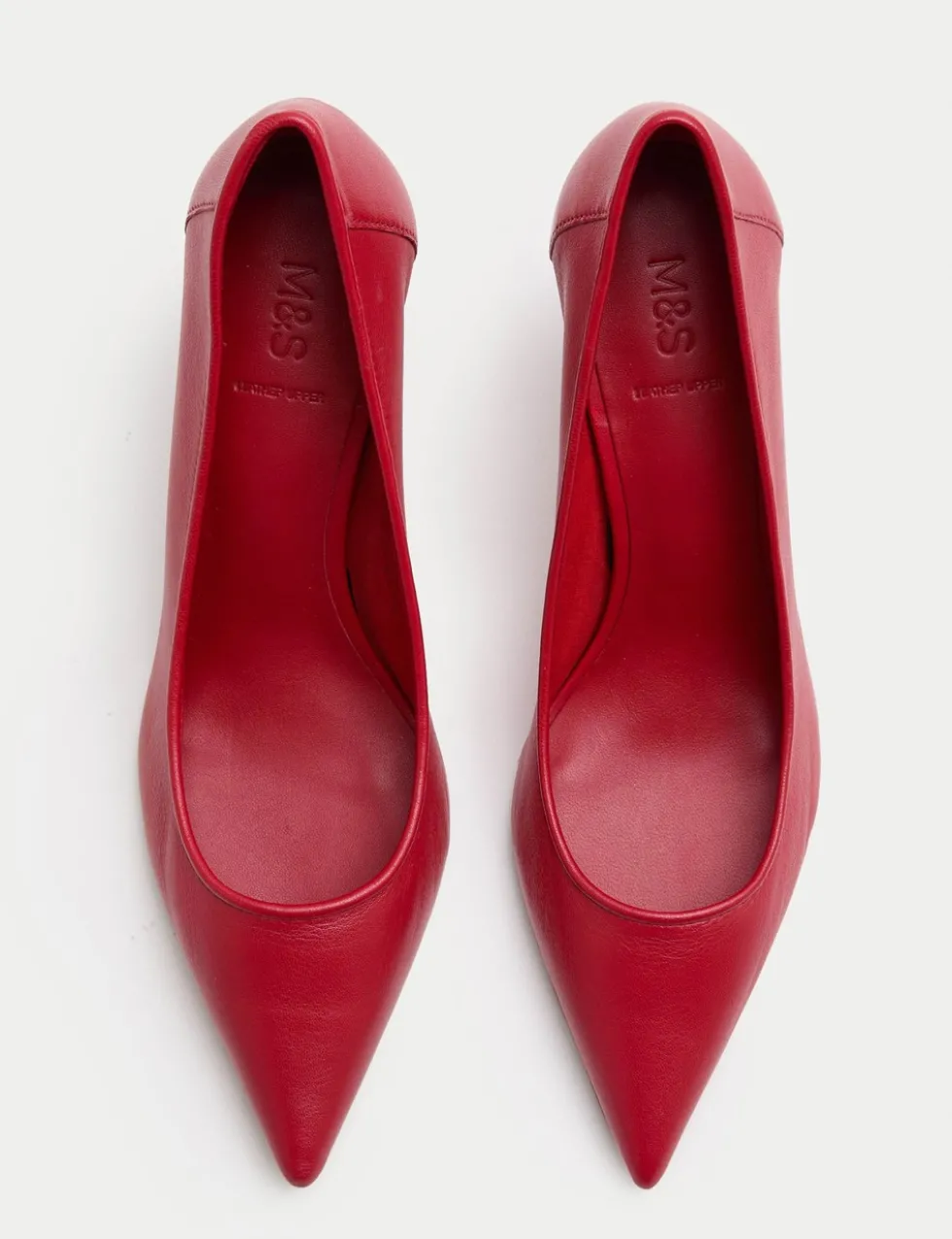 Leather Stiletto Heel Pointed Court Shoes