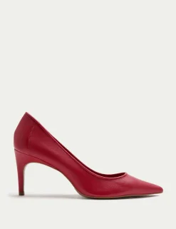 Leather Stiletto Heel Pointed Court Shoes