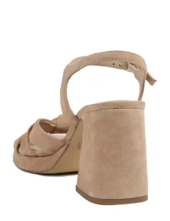 Leather Strappy Block Heel Open Toe Sandals