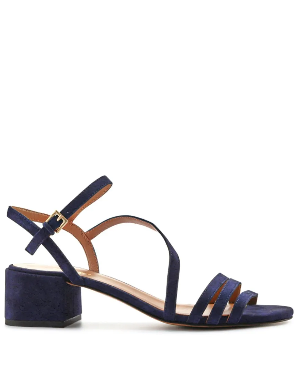 Leather Strappy Block Heel Sandals