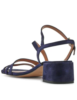 Leather Strappy Block Heel Sandals