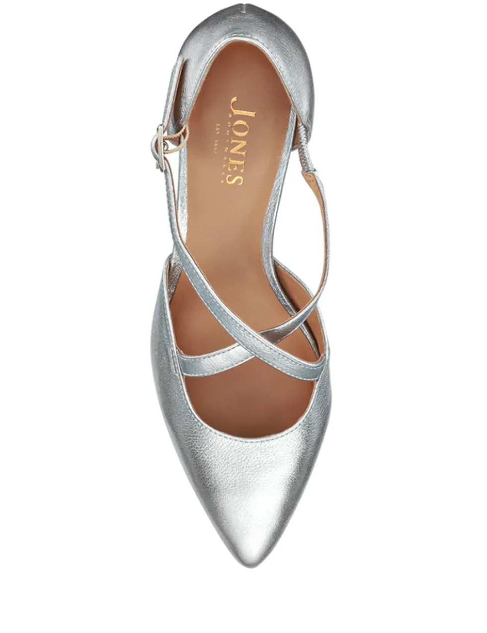Leather Strappy Kitten Heel Pointed Court Shoes
