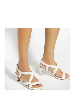 Leather Strappy Kitten Heel Sandals