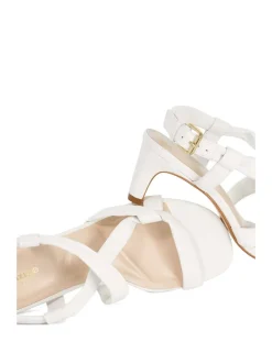 Leather Strappy Kitten Heel Sandals