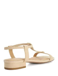 Leather T Bar Block Heel Sandals