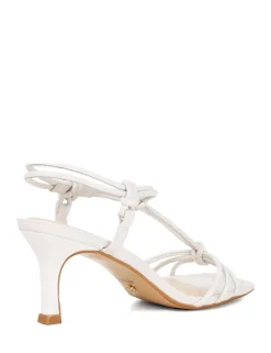 Leather T-Bar Strappy Kitten Heel Sandals