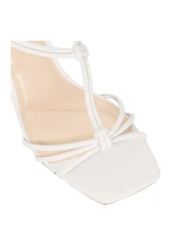 Leather T-Bar Strappy Kitten Heel Sandals