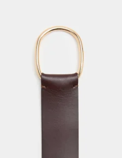 Leather Wide Double D-Ring Jeans Belt