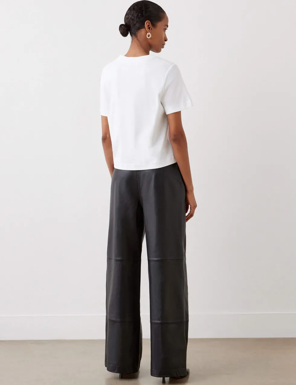 Leather Wide Leg Trousers