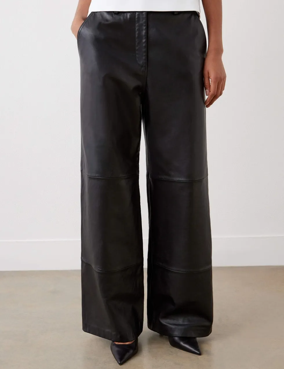 Leather Wide Leg Trousers