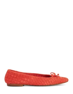 Leather Woven Flat Ballet Pumps