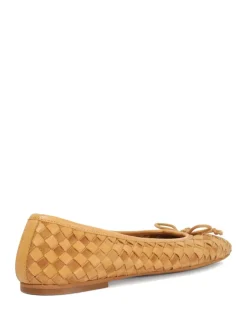 Leather Woven Flat Ballet Pumps