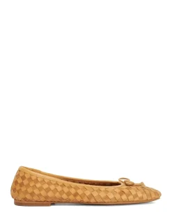 Leather Woven Flat Ballet Pumps