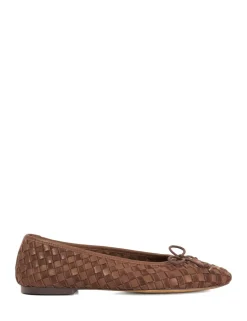 Leather Woven Flat Ballet Pumps