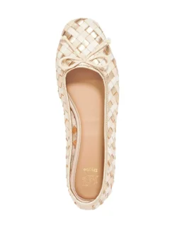 Leather Woven Flat Ballet Pumps