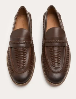 Leather Woven Loafers