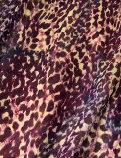 Leopard Print Cape Sleeve Midi Tea Dress