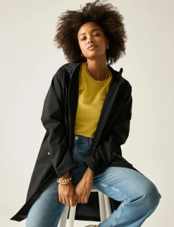 Levita Hooded Oversized Longline Raincoat