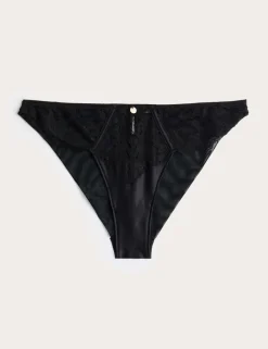 Liana Satin & Lace High Waisted Brazilian Knickers