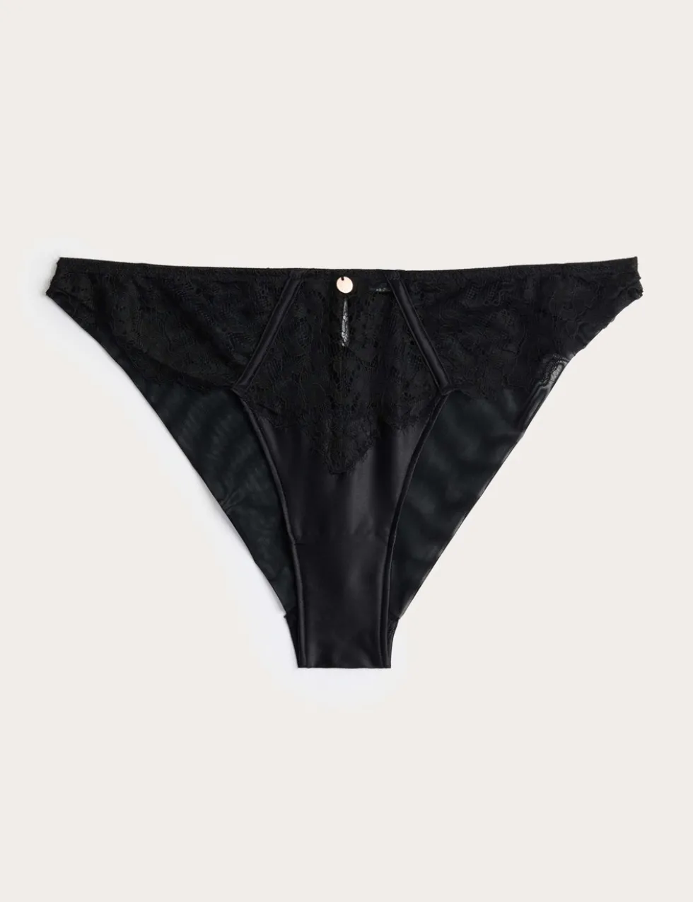 Liana Satin & Lace High Waisted Brazilian Knickers