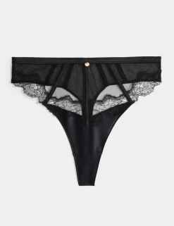 Liana Satin & Lace High Waisted Thong
