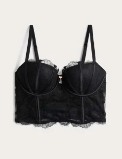Liana Satin & Lace Wired Balconette Corset (A-DD)