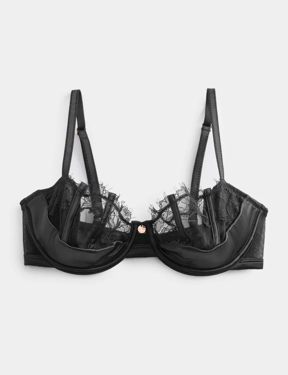 Liana Satin & Lace Wired Quarter Cup Balcony Bra (A-E)