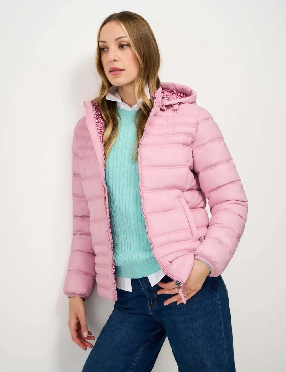 Lightweight Floral Zip Through Padded Jacket