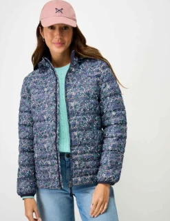 Lightweight Floral Zip Through Padded Jacket