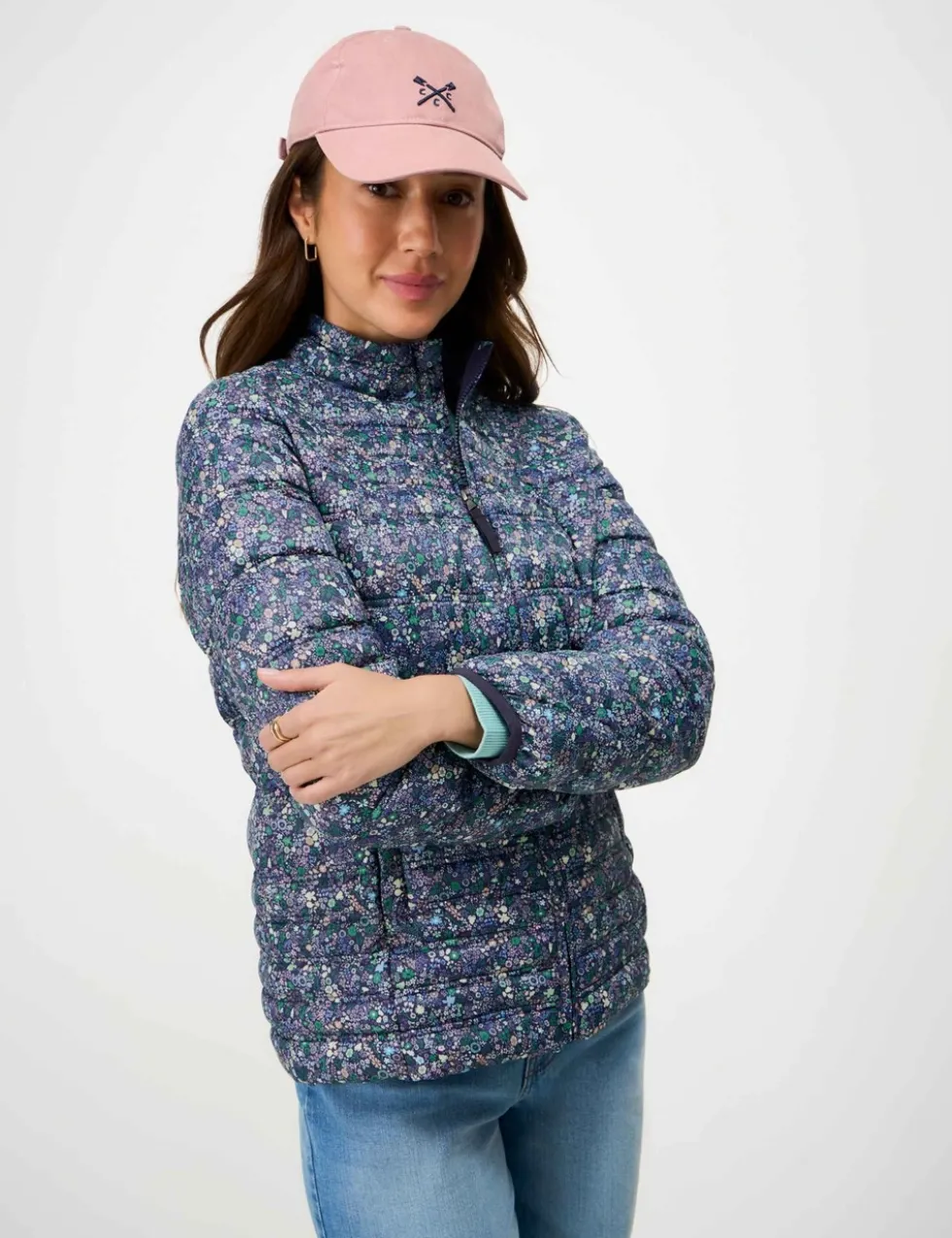 Lightweight Floral Zip Through Padded Jacket