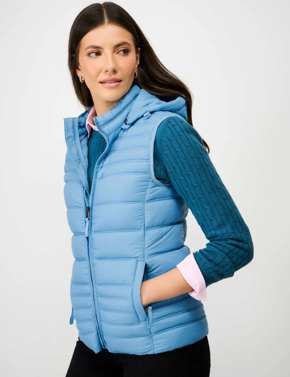 Lightweight Padded Quilted Hooded Gilet