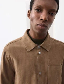 Lightweight Suede Overshirt Jacket