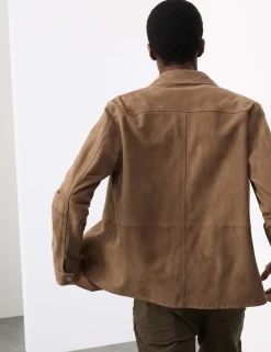 Lightweight Suede Overshirt Jacket