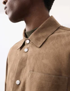 Lightweight Suede Overshirt Jacket