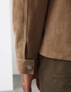 Lightweight Suede Overshirt Jacket