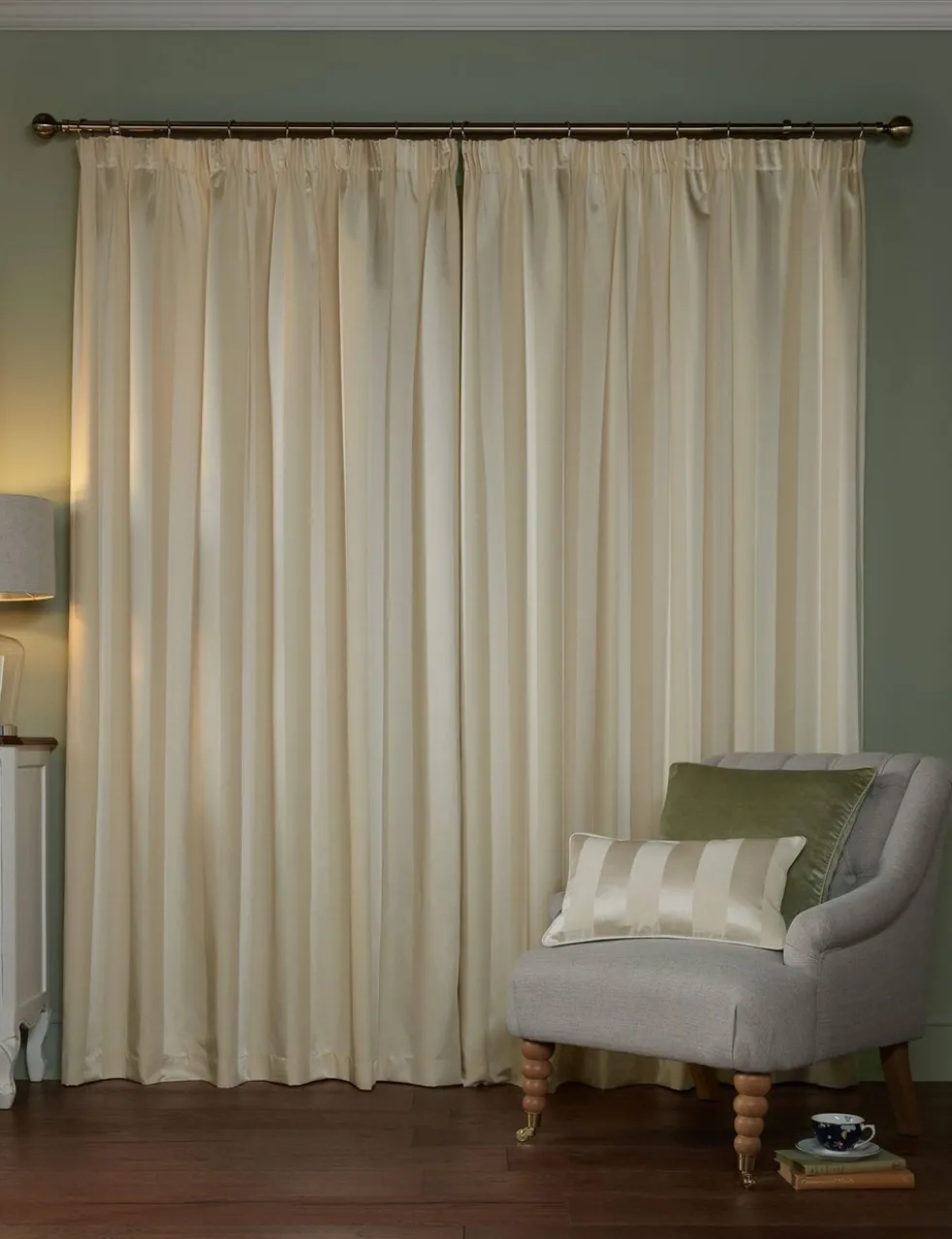 Lille Stripe Pencil Pleat Curtains