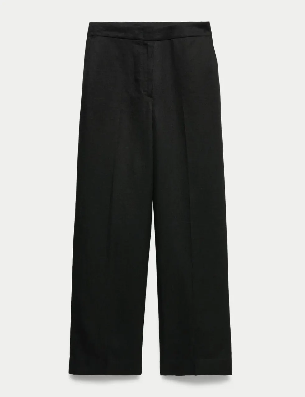 Linen Adjustable Waist Straight Leg Trousers