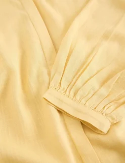 Linen Blend Button Through Blouse