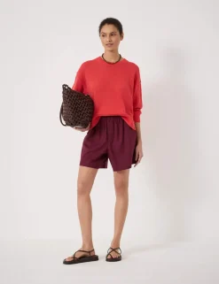 Linen Blend Crew Neck Jumper