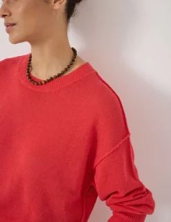 Linen Blend Crew Neck Jumper