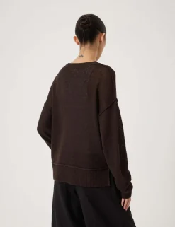 Linen Blend Crew Neck Jumper