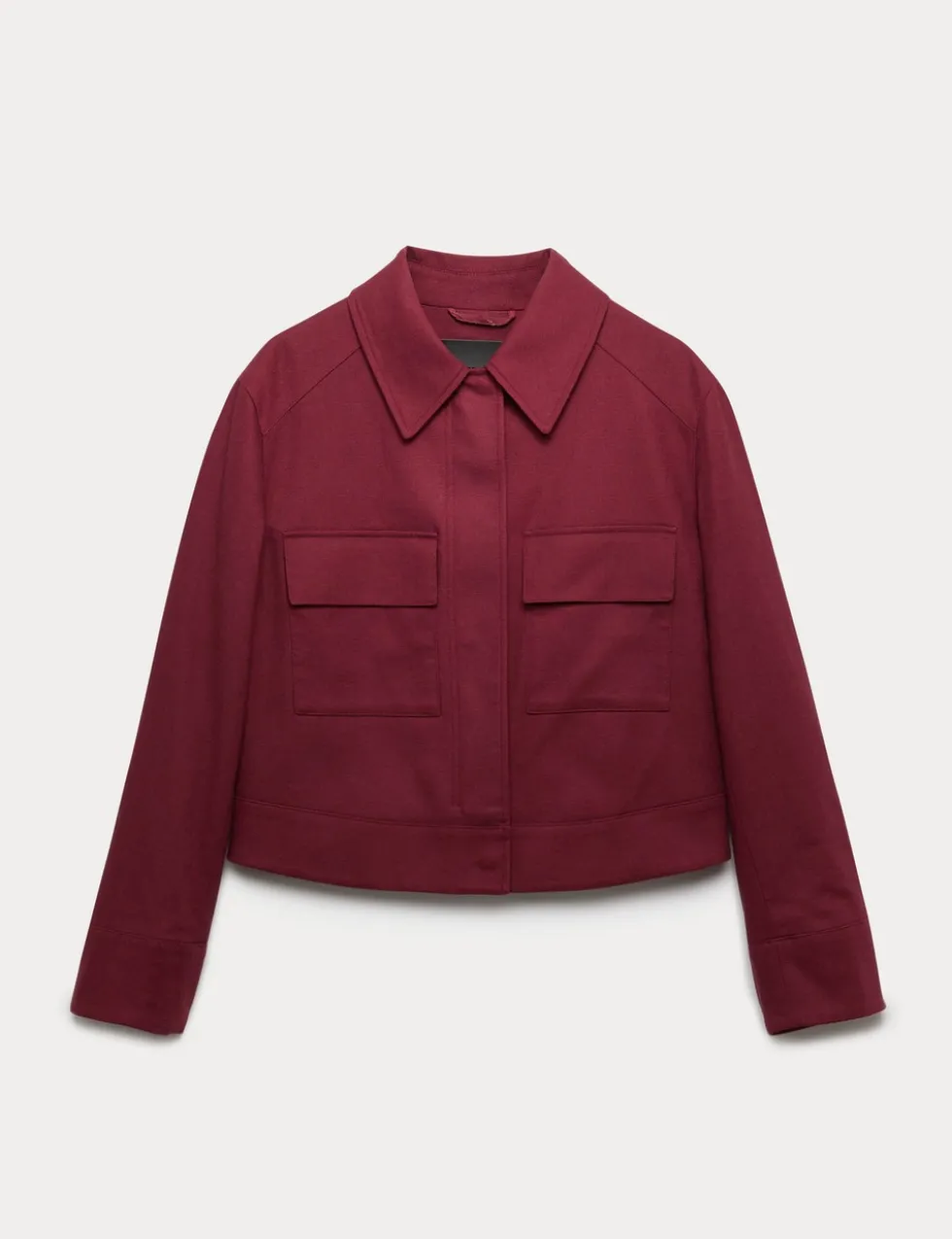 Linen Blend Cropped Utility Jacket