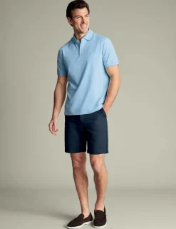 Linen Blend Flat Front Shorts