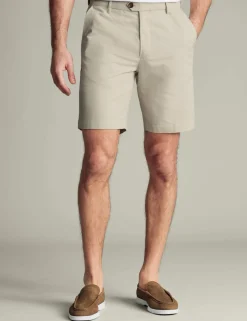 Linen Blend Flat Front Shorts