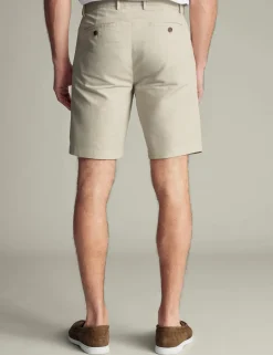Linen Blend Flat Front Shorts