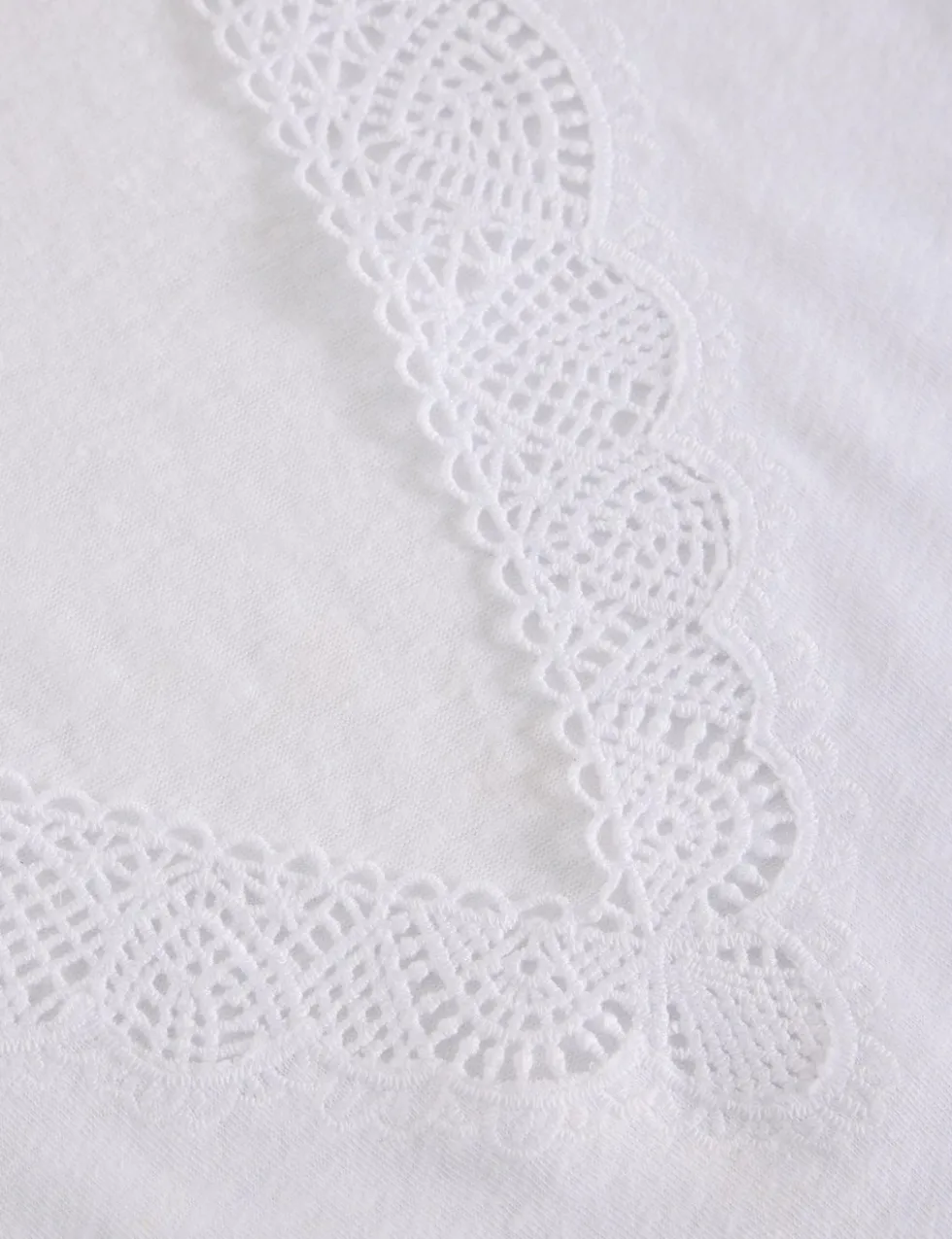Linen Blend Lace Trim V-Neck Vest Top
