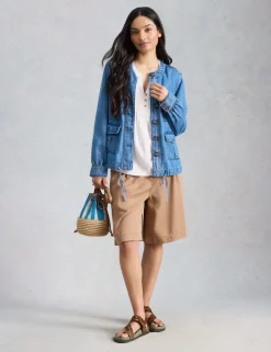 Linen Blend Notch Neck Top