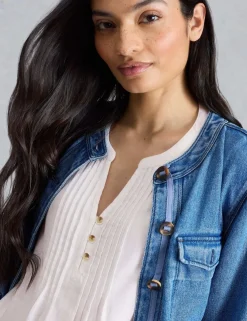 Linen Blend Notch Neck Top