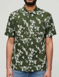 Linen Blend Printed Shirt