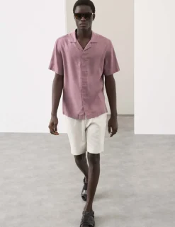 Linen Blend Short Sleeve Shirt